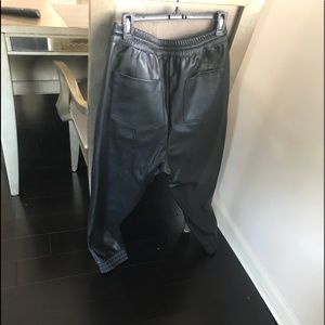 Barely worn leather look women joggers